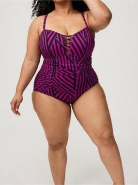 NWOT Torrid Slim-Fix Lattice Swimsuit - Brand New See note